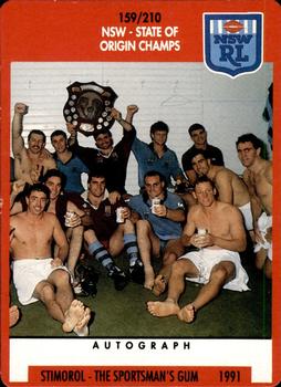 1991 Stimorol NRL #159 NSW - State of Origin Champs Front